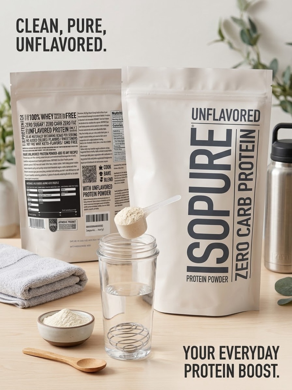 Isopure Zero Carb Unflavored Protein Powder – 100% Whey Isolate